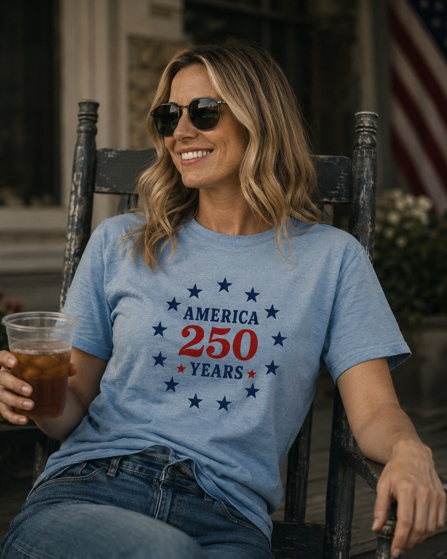 America's 250 - Patriotic Stars Tee - Heritage Blue